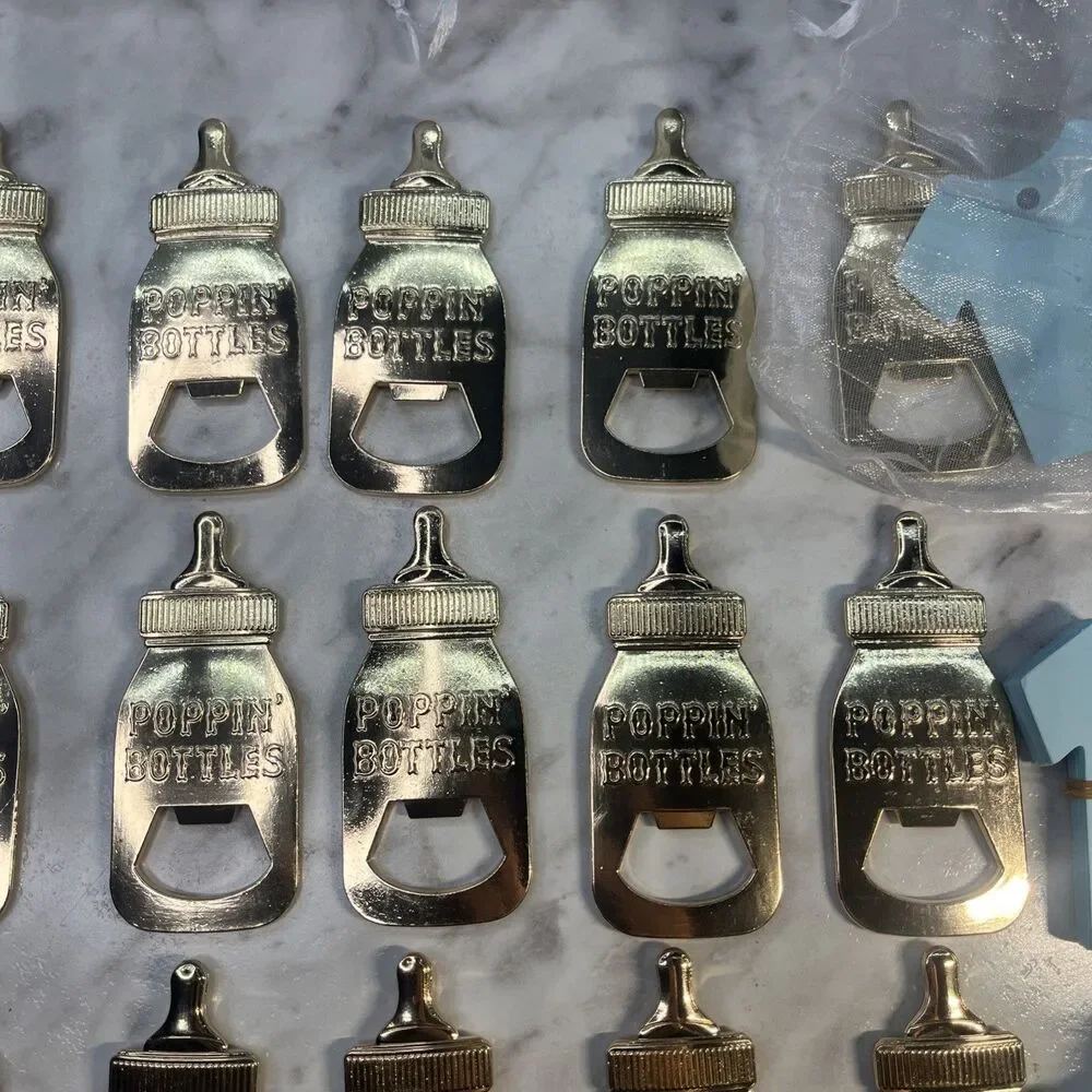 Baby Bottle Openers for Baby Shower Party Favors, Gifts keepsake, boys 24 piece